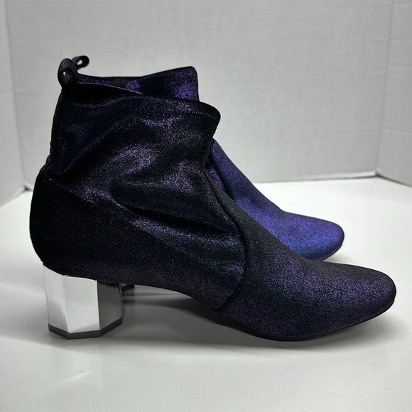 Katy Perry The Daina Ankle Boots Booties Block Heel Iridescent Purple Blue 9.5 - Picture 3 of 9